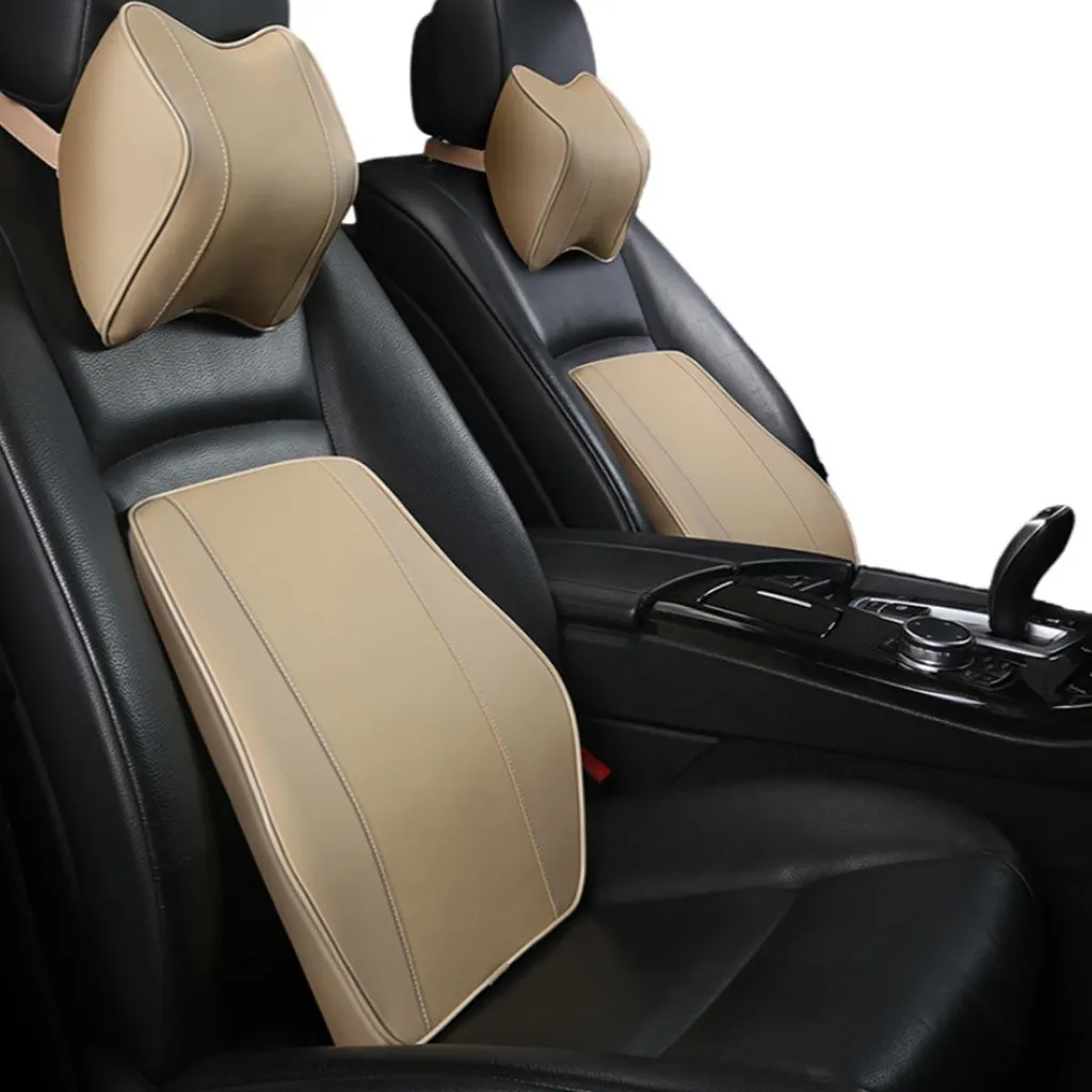 Kit Confort de Conduite : Appui-Tête et Support Lombaire Beige