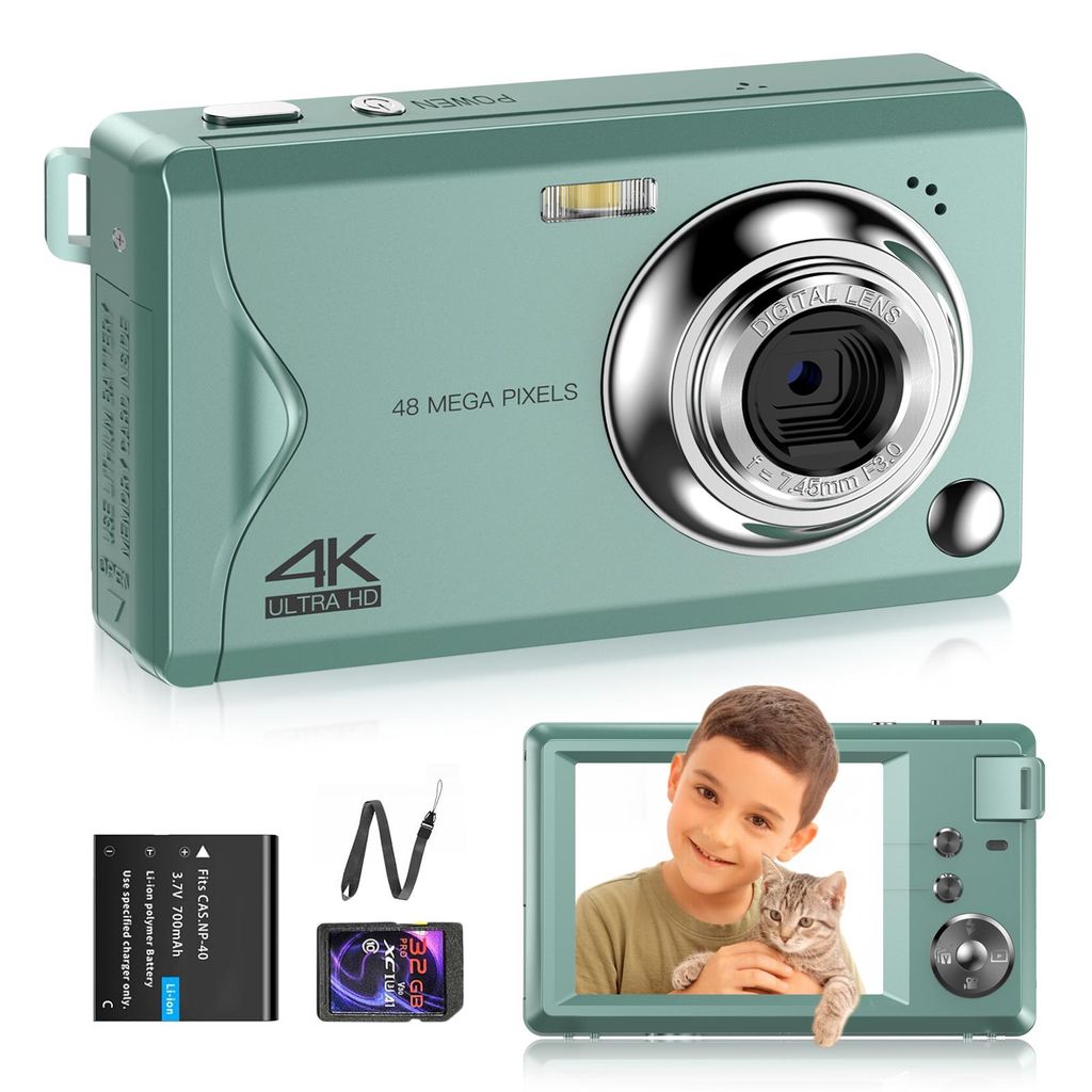 Digitalkamera, 48MP 1080P FHD Fotokamera mit 3,0 Zoll Produktbild 