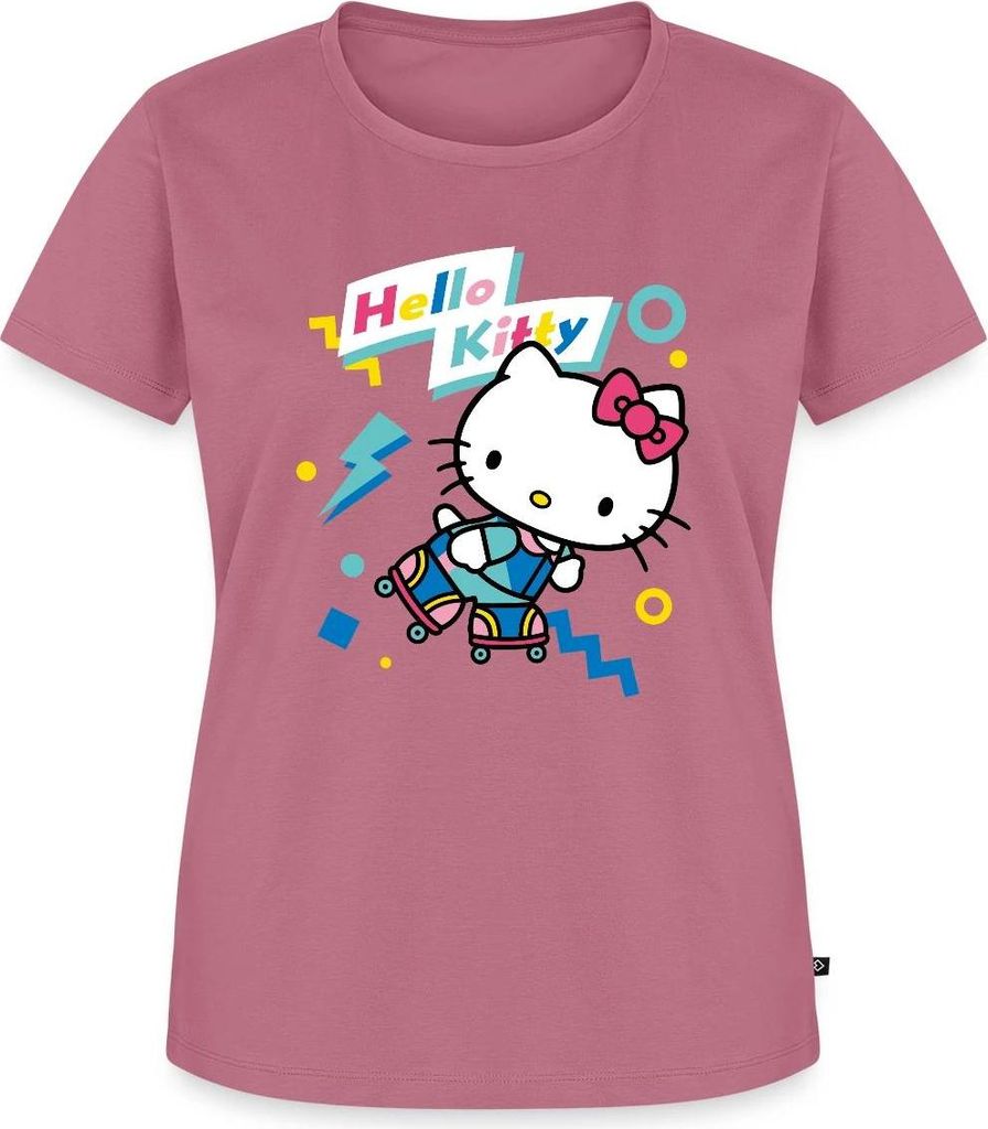 Spreadshirt Hello Kitty 90er Stil Mit Rollschuhen Frauen Premium T-Shirt, S, Mauve