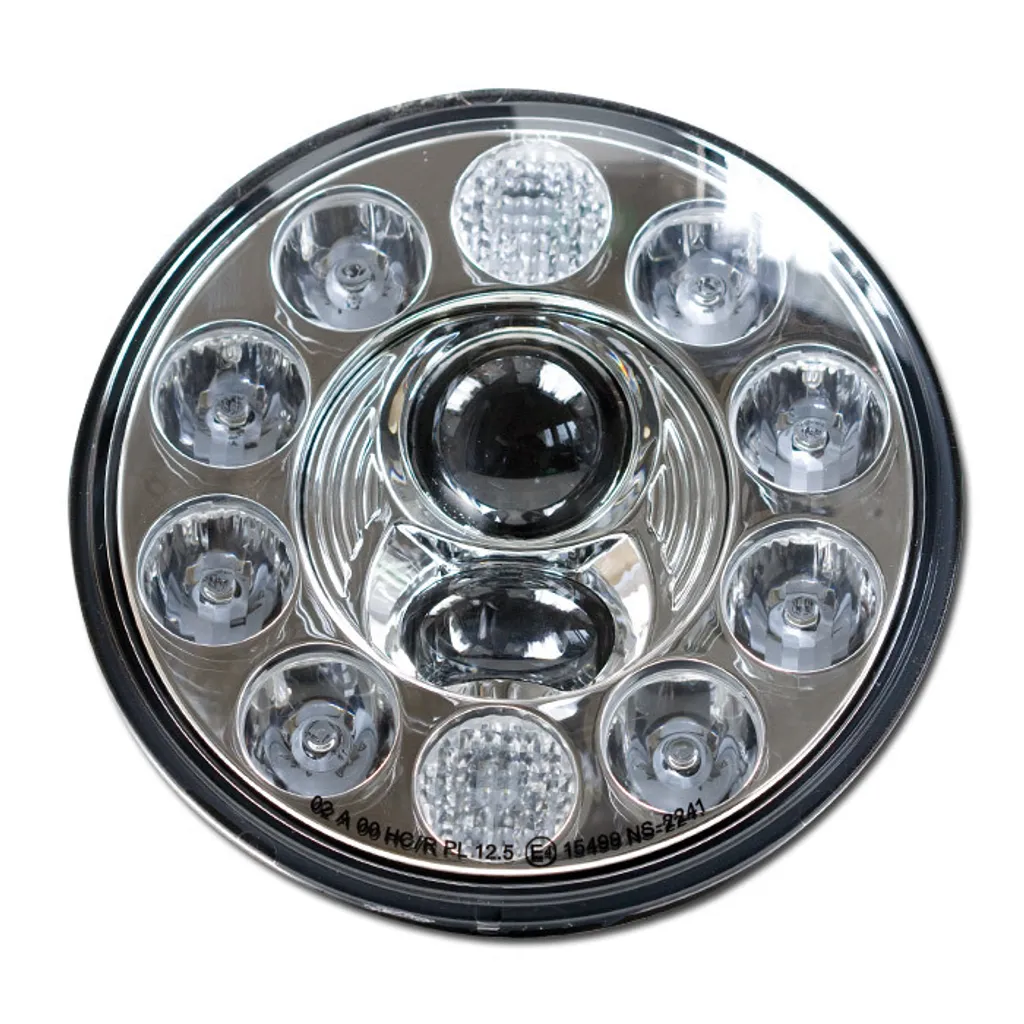 Optique de Phare Avant LED 7 Pouces Finition Chrome pour Phare Rond