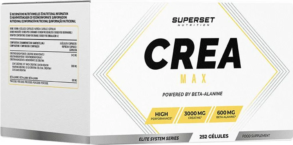 CREA MAX 252 Gélules : Créatine Monohydrate pour Puissance et Volume