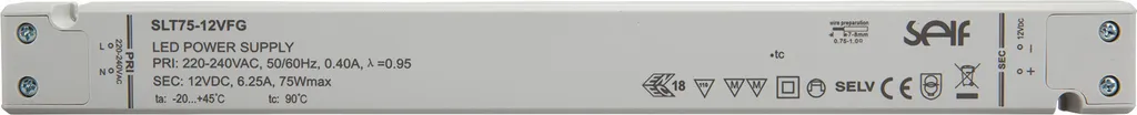 Alimentation LED 12V 75W IP20 SLT75-12VFG avec Protection Surcharge