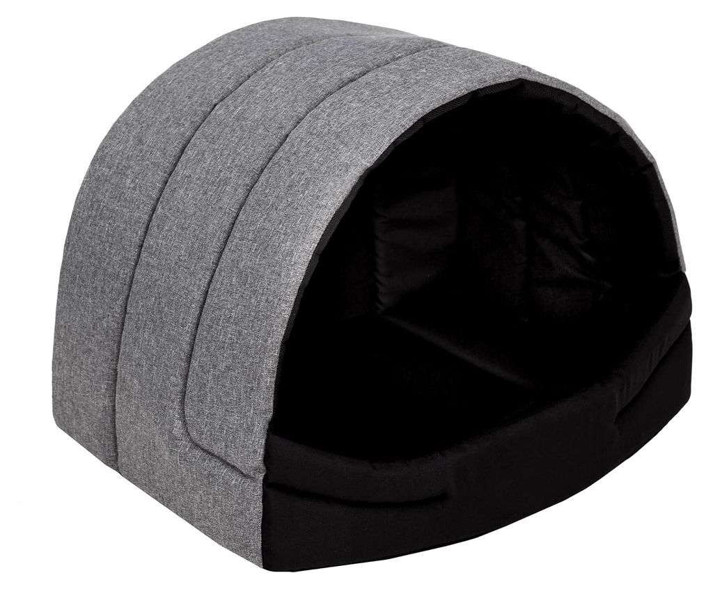 Hundehütte Hundehöhle Hundebett Hundehaus Katzenhöhle Schlafplatz XL - 60x49 cm Grau