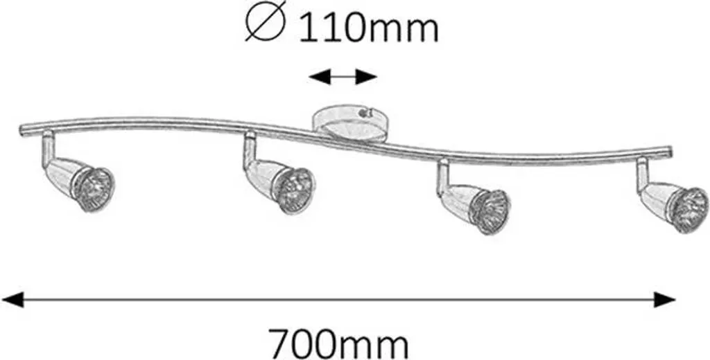 Sistema Luci Norman Bronzo 70cm - Binario Metallo Urban Style
