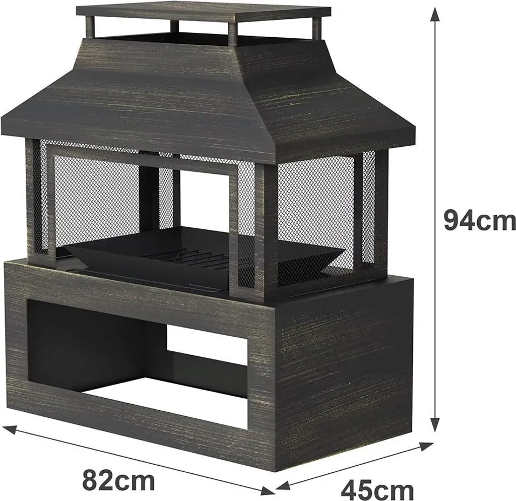 Cheminée extérieure pour terrasse FPT02, métal résistant aux intempéries