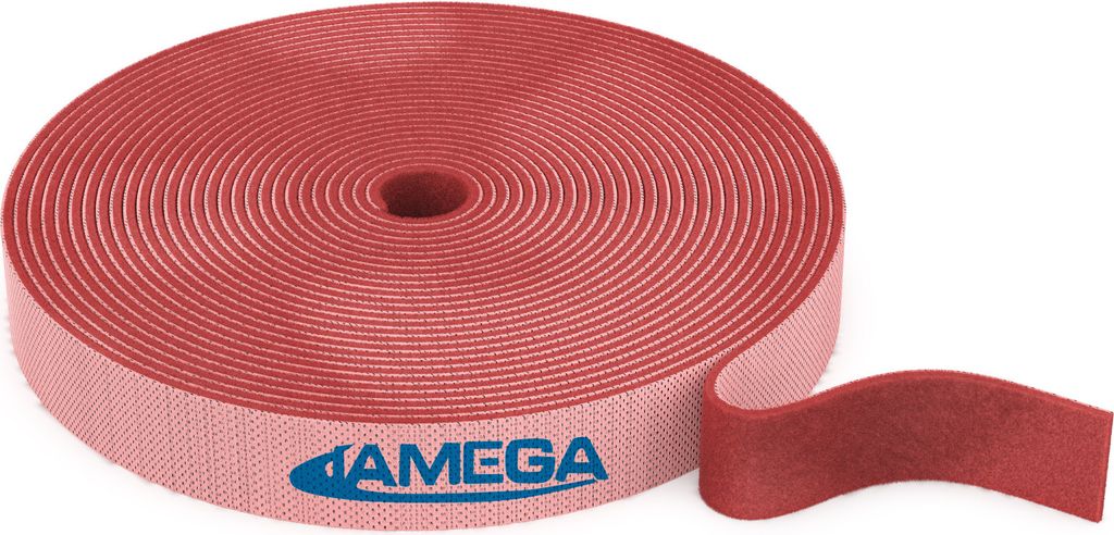 Klett-Kabelbinder Klettband Rolle wiederverwendbar Klettverschluss Rot, 5m