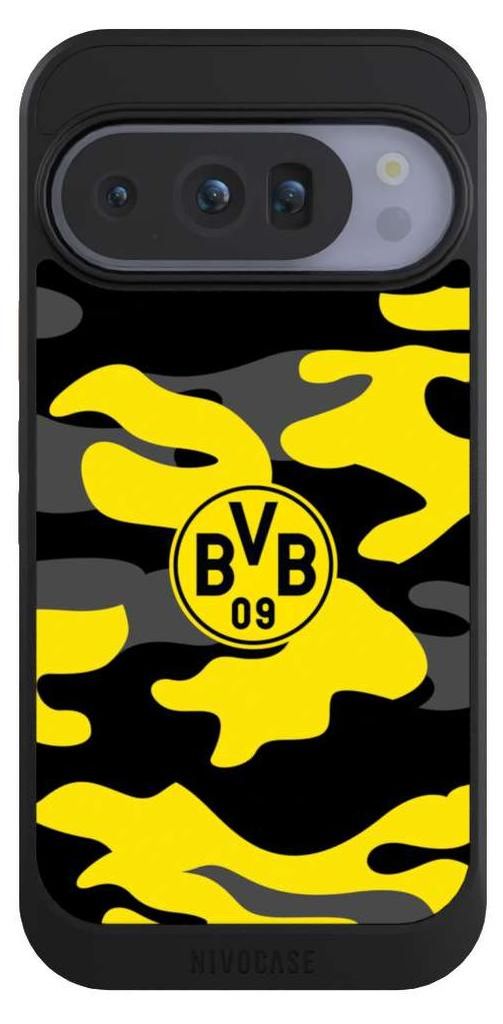 NIVOCASE Hülle für Google Pixel 10 Pro Handyhülle NIVOcore Case Schwarz BVB Borussia Dortmund Fanartikel