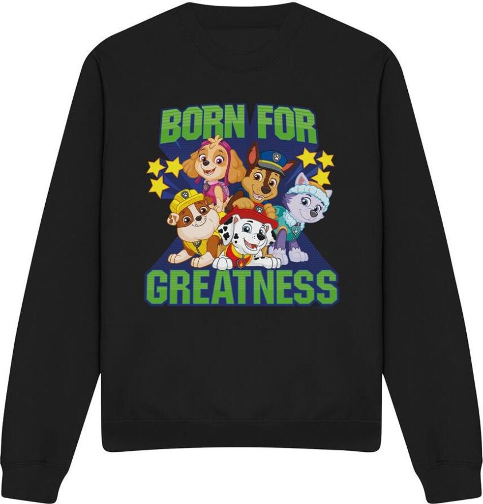 Paw Patrol - "Born For Greatness" Sweatshirt für Herren/Damen Uni TV12889 (L) (Schwarz)