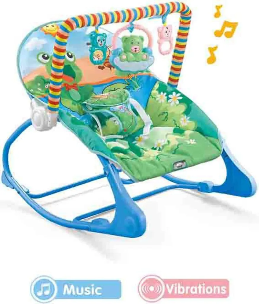 Siège Vibrant Bébé avec Arche de Jeux - Fauteuil Relaxant Max 18kg