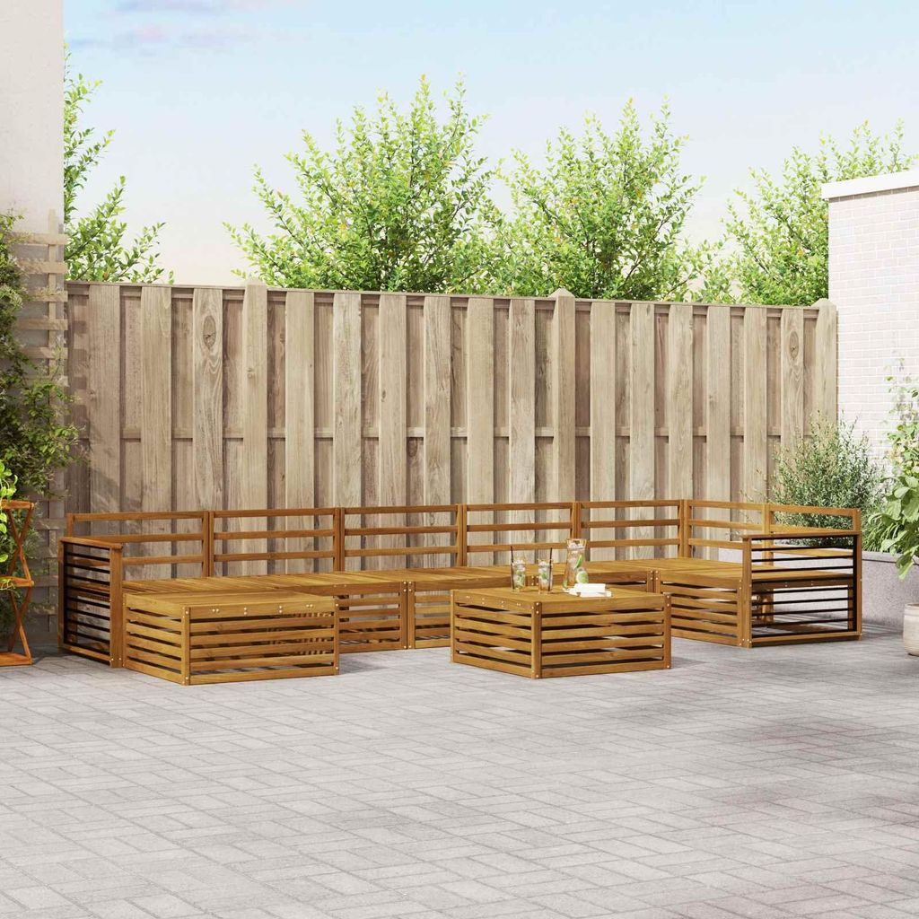 "Neues Produkt" Sofagarnituren - CLORIS - Terrassen-Sofa - 8 pcs - Natur Massivholz Akazie - Modern Gartensofas V1496
