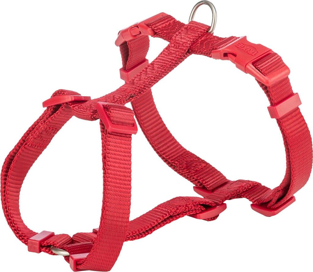 TRIXIE Premium H-Geschirr - rot - 52–75 cm/20 mm