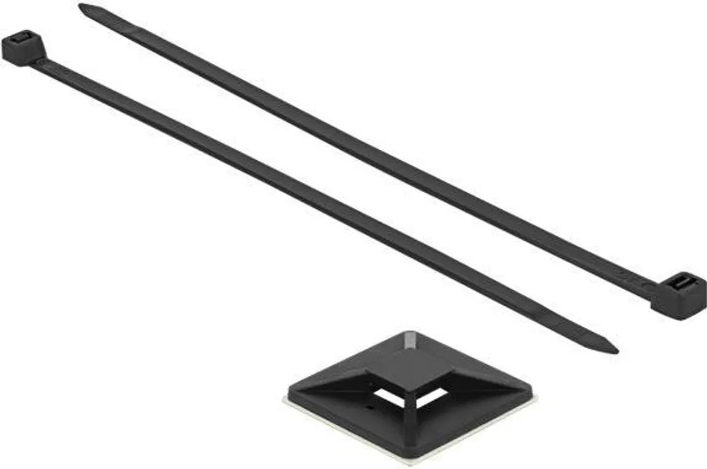 Delock Basi Montaggio Cavi 40x40mm - Kit Fascette Incluso