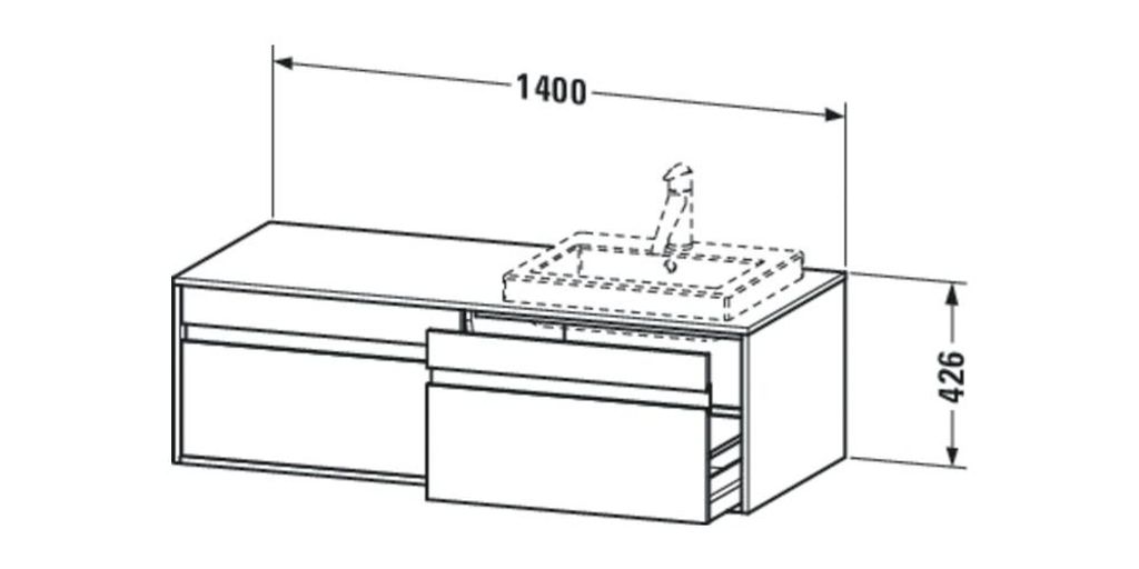 Duravit Waschtischunterbau KETHO 550x1400x426mm Waschtisch rechts leinen