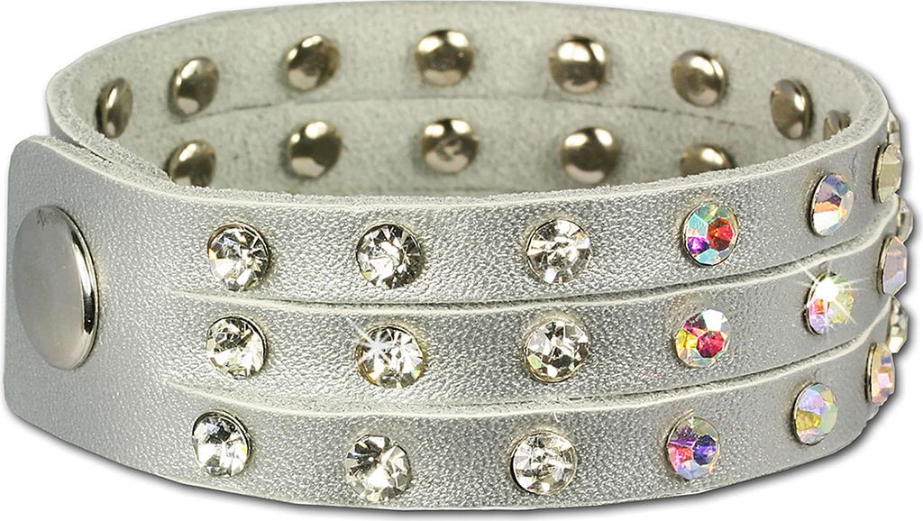 SilberDream Armband Leder Armschmuck silber Zirkonia Damen Frauen LAC222K