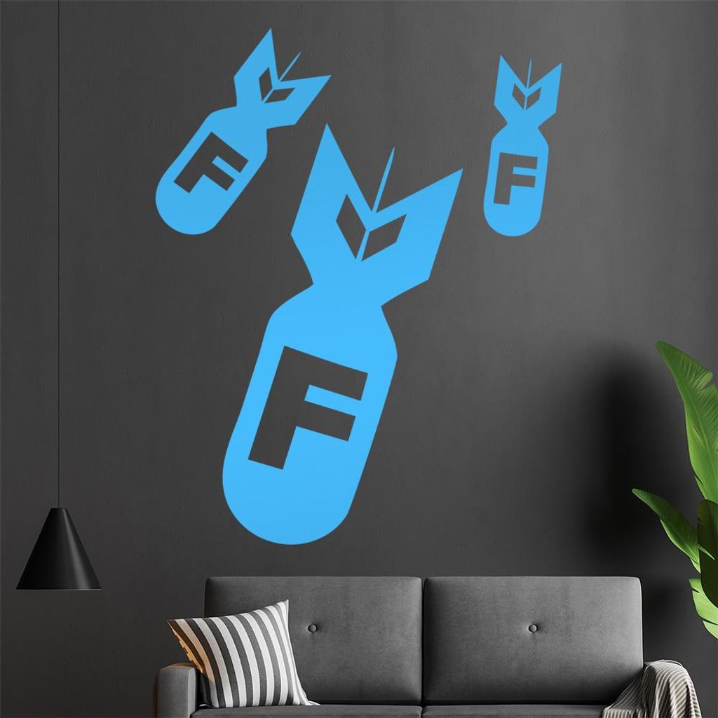 F-BombS Wandtattoo in 6 Größen - Wandaufkleber Wall Sticker - Dekoration, Küche, Wohnzimmer, Schlafzimmer, Badezimmer