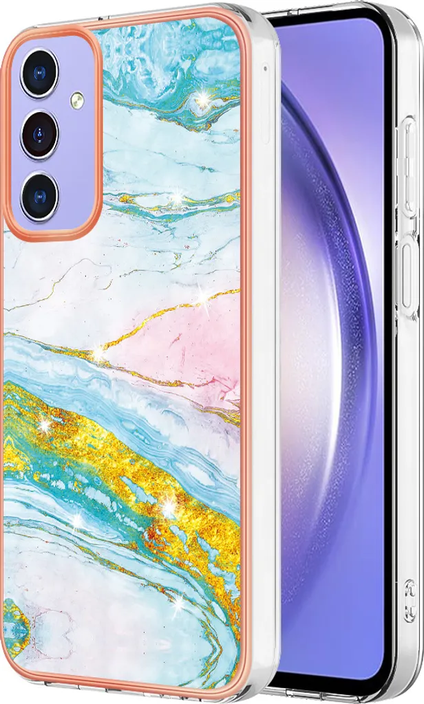Offerta Cover Samsung A15 5G Marmo: Sottile Antiurto TPU Turchese
