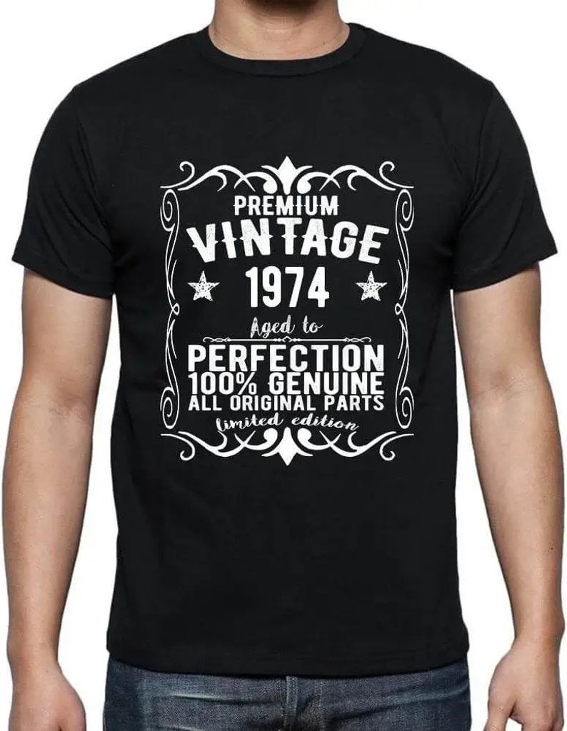 Herren Grafik T-Shirt Alle Originalteile bis zur Perfektion gealtert 1974 – All Original Parts Aged to Perfection 1974 – Geschenk 50. Geburtstag