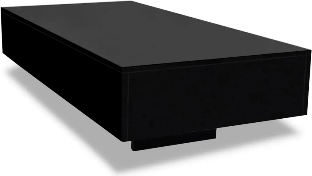 vidaXL Table basse haute brillance noire moderne pour salon élégant