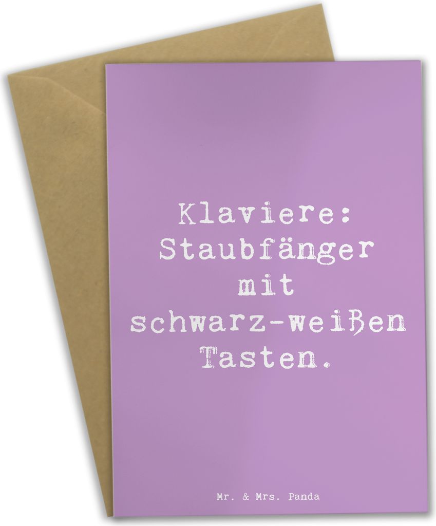 Mr. & Mrs. Panda Beileidskarte Spruch Klavier Staubfänger - Lavendeltraum - Geschenk, Tasteninstrument, Lernen, Klavierspieler, Grußkarten, einla...