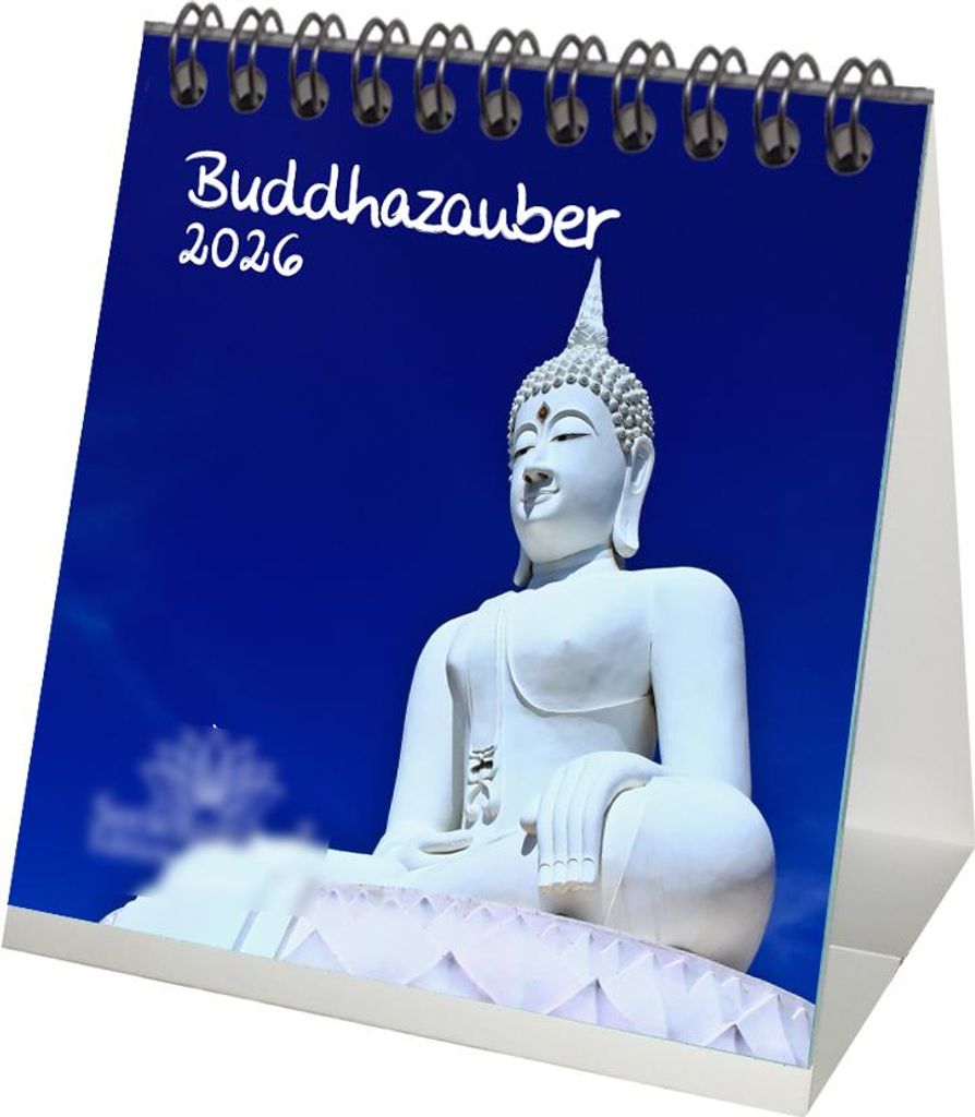 Buddhazauber Tischkalender 10cm x 10cm für 2026 Zen Buddha Buddhismus Feng Shui - Seelenzauber