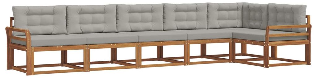 vidaXL Outdoor-Sofagarnitur mit Kissen 6 pcs Natürlich und Produktbild 