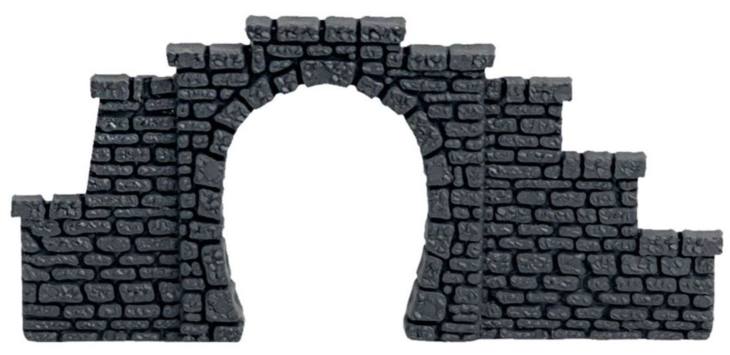 NOCH Tunnel-Portal 1-gleisig aus Kunststoff, 9 x 4 cm, 2 Stück für die Spurweite Z