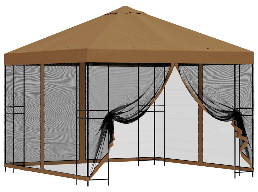 Garten Pavillon mit Seitenwänden 3 x 3 m Beige