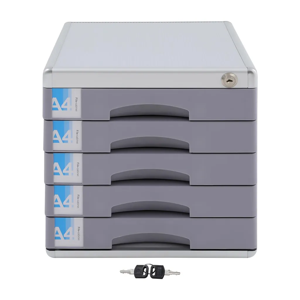 Boîte de rangement documents 5 tiroirs avec serrure de sécurité Pro - 3