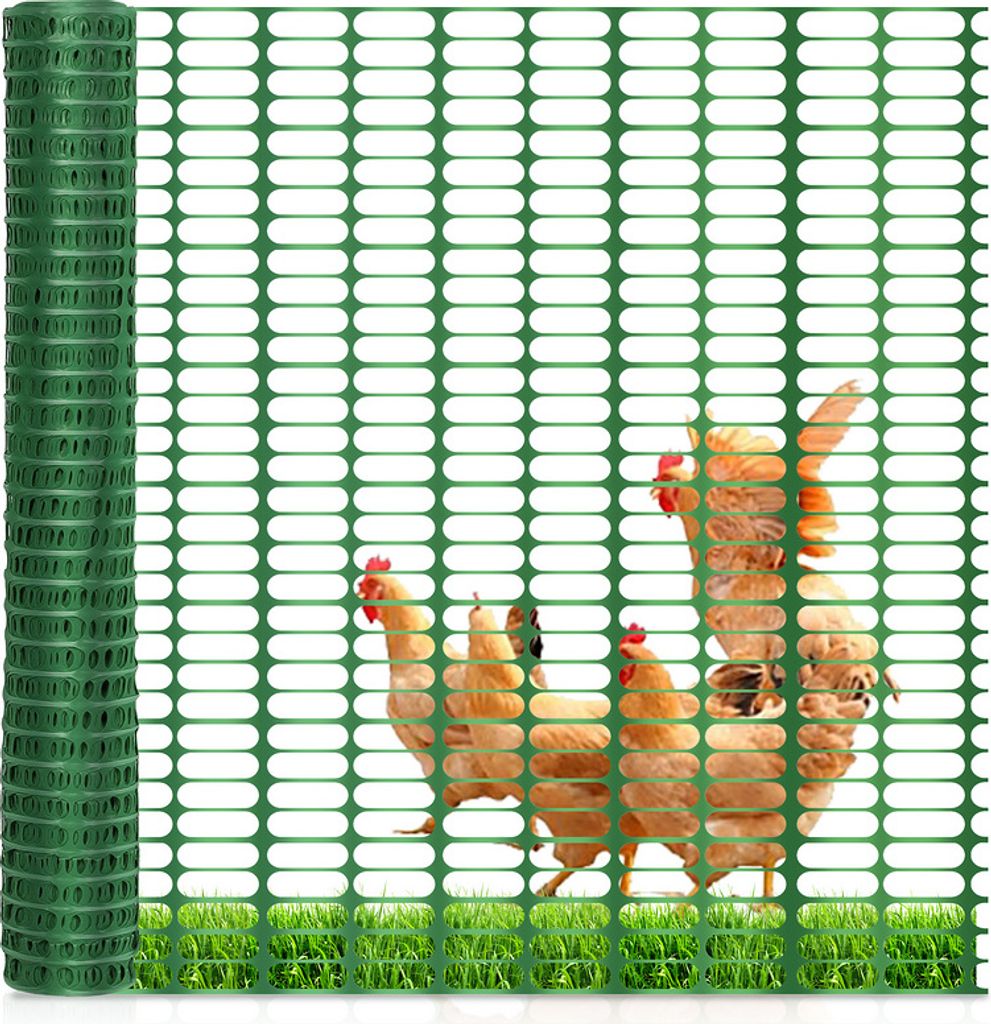 Fiqops Bauzaun 1mx50m Beetschutz Schutznetz Teichzaun Gartennetz Absperrzaun Waldzaun