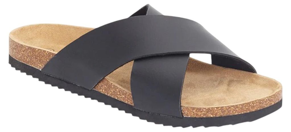 Brave Soul - Sandalen für Damen, Kork, Kreuzriemen WH354 (41 EU) (Schwarz)