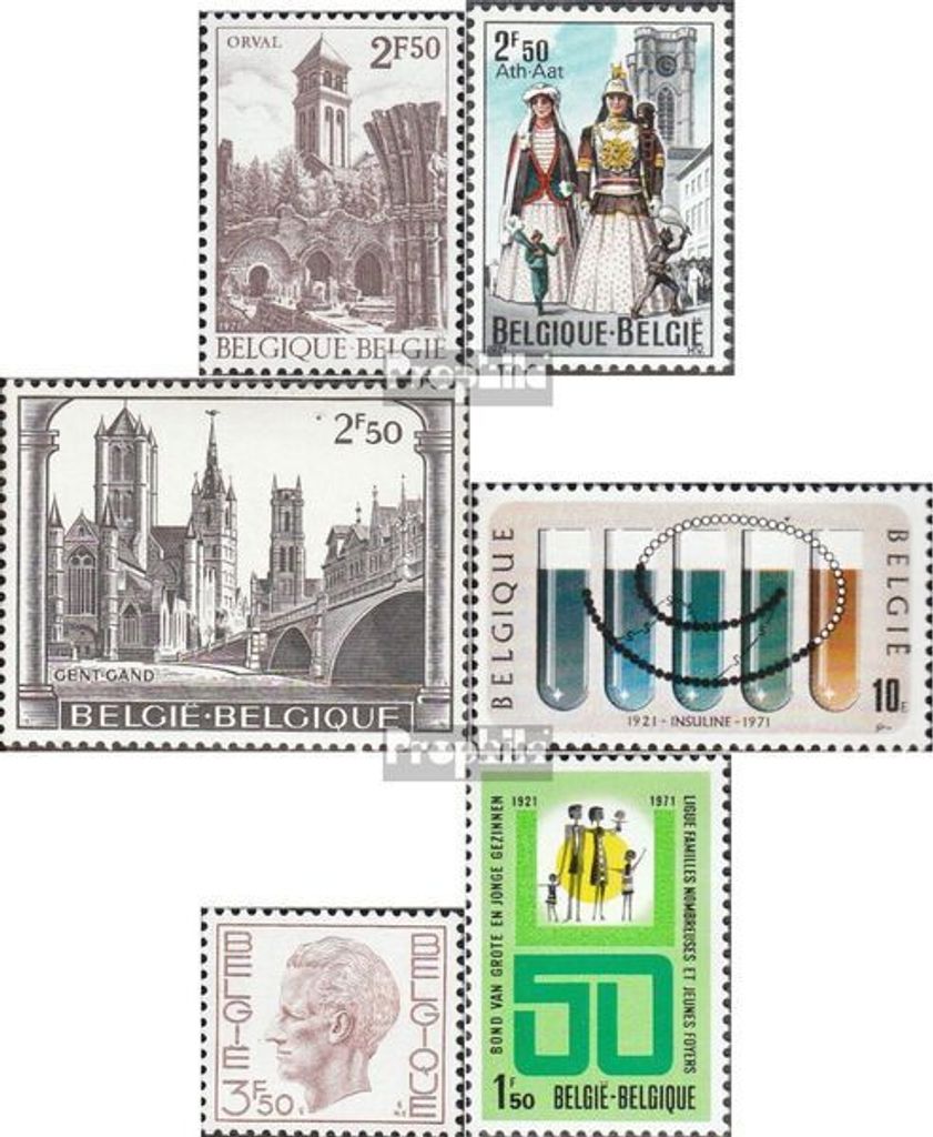 Briefmarken Belgien 1971 Mi 1645,1646-1647,1648, 1649,1650 (kompl.Ausg.) postfrisch Orval