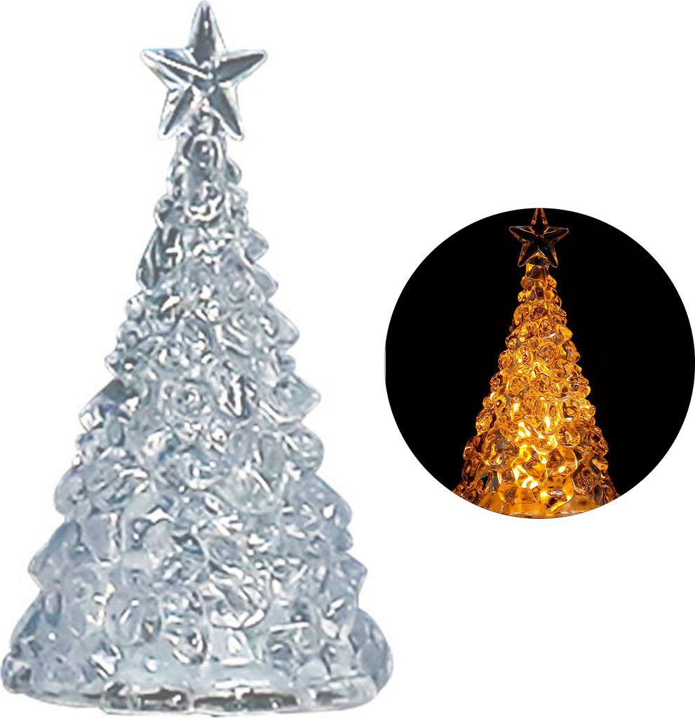 Weihnachtsnachtlicht, Acryl, Weihnachtsbaum, LED-Dekoration, glitzernde Tischfigur, Mini-Ferienfigur, buntes Licht für die Dekoration zu Hause und...