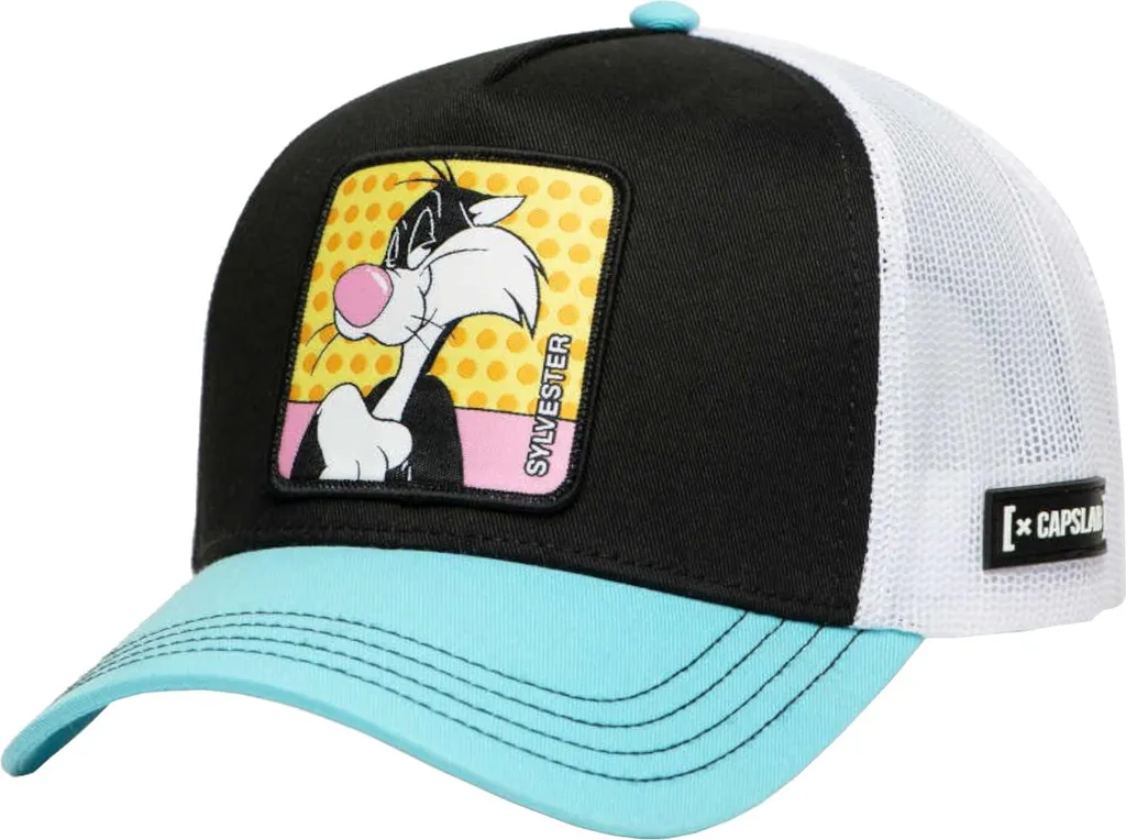 Casquette noire Capslab Looney Tunes ajustable avec patch Sylvestre homme