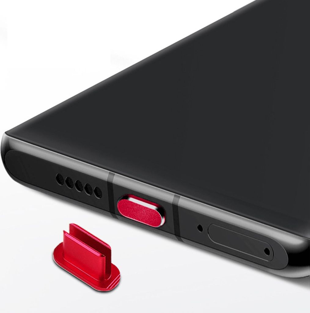 Cadorabo Schutzkappe für USB C in Rot Staub Schutz Stecker Stöpsel Staubdicht