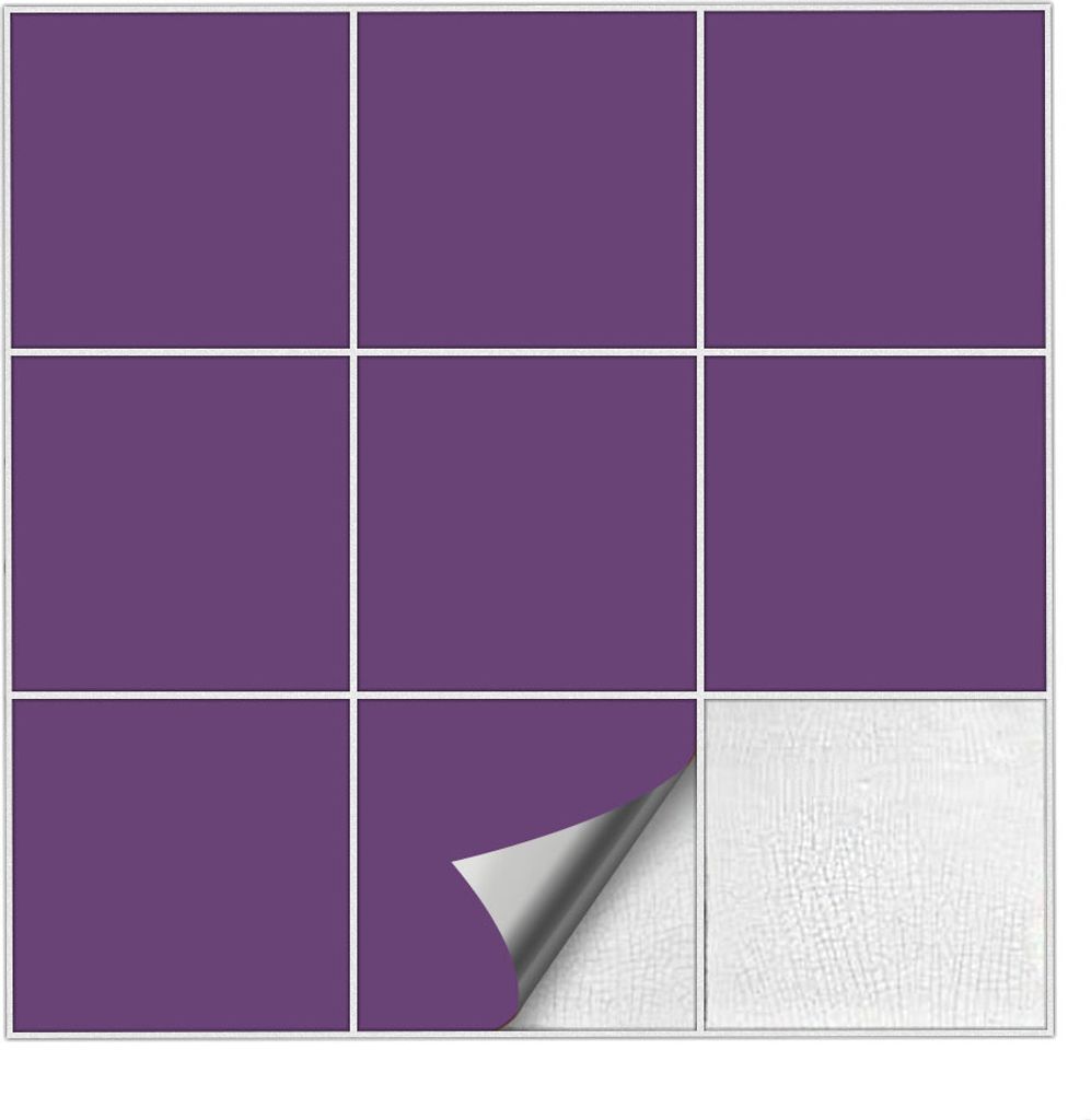 Fliesenaufkleber Für Bad, Küche etc Violett 40 matt 20 x 20 cm 25 Stück