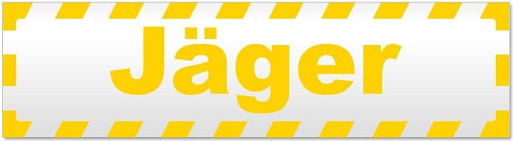 Kiwistar - Autoaufkleber - Gelb - 20 x 5,3 cm - Jäger gestreift - Hinweis Aufkleber Sticker für Auto, Kfz, Fahrrad, PKW, LKW