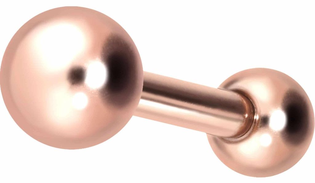 Ohrpiercing Titan Ohrpiercing mit Innengewinde KUGEL RoséGold Stablänge: 8mm | Kugelgröße: 4mm