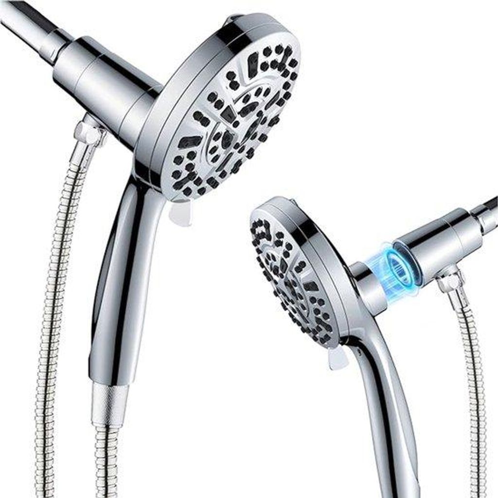 Verchroomde hogedruk-sprühhanddusche mit 10 Stufen, silberfarben, anti-verstopfende Sprühköpfe, integrierte starke Strahlfunktion für die Reini...