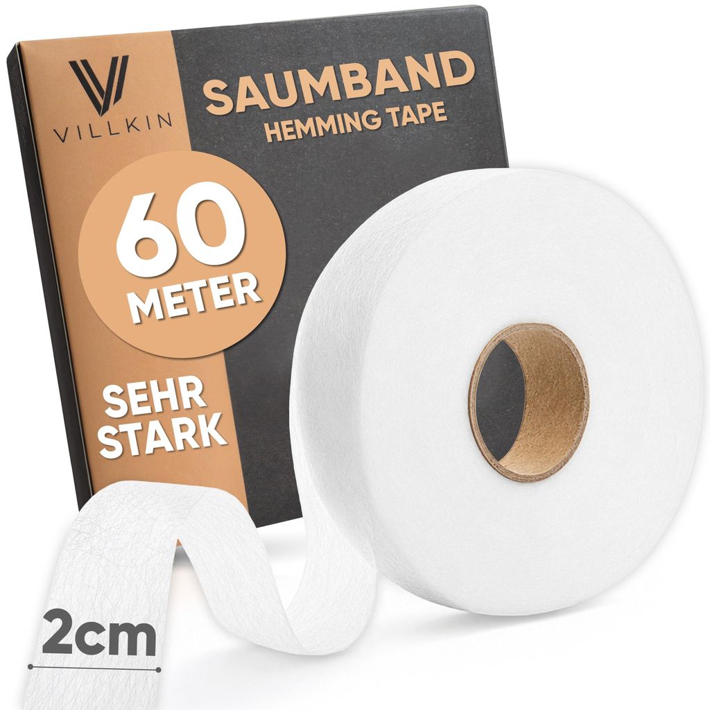Villkin Saumband 60 m x 20 mm – Bügelband zum Aufbügeln für Produktbild 