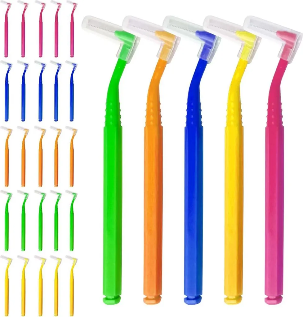 Scovolini Interdentali a L con Manico Antiscivolo - Set 25 Pezzi 5 Colori