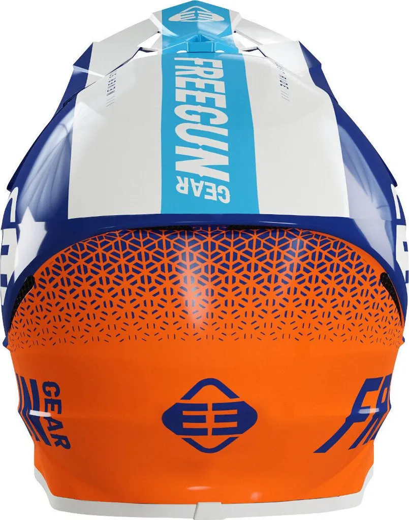 Casque Cross Freegun XP4 Attack Orange Bleu - Intérieur Lavable 2XL - 2
