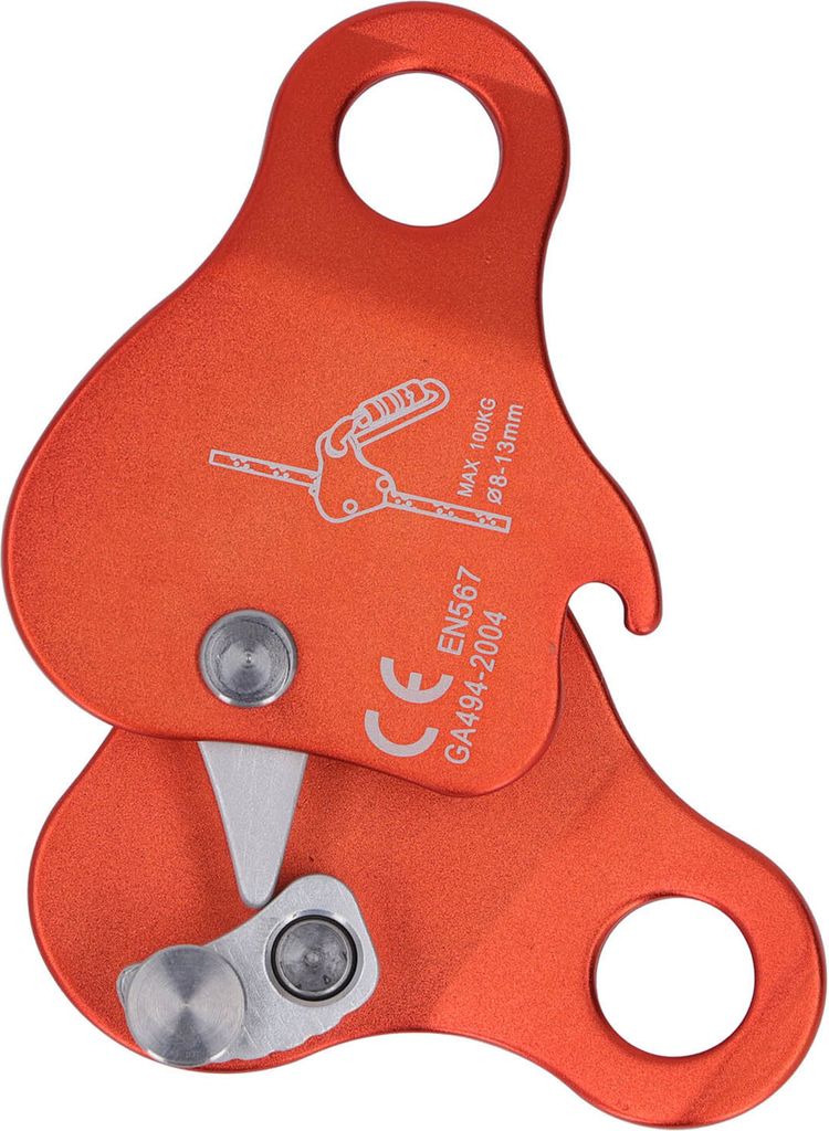 Kletterseilverschluss, Aluminiumlegierung, selbstsperrend, für Kletterseile 8-13mm, Outdoor-Klettern, Bergsteigen, Orange