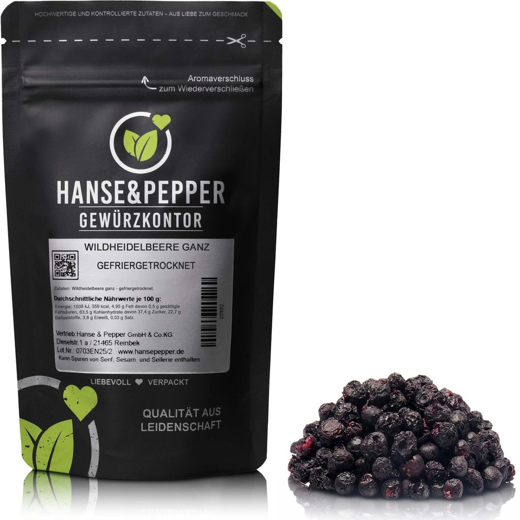 100g Wildheidelbeere ganz gefriergetrocknet Produktbild 