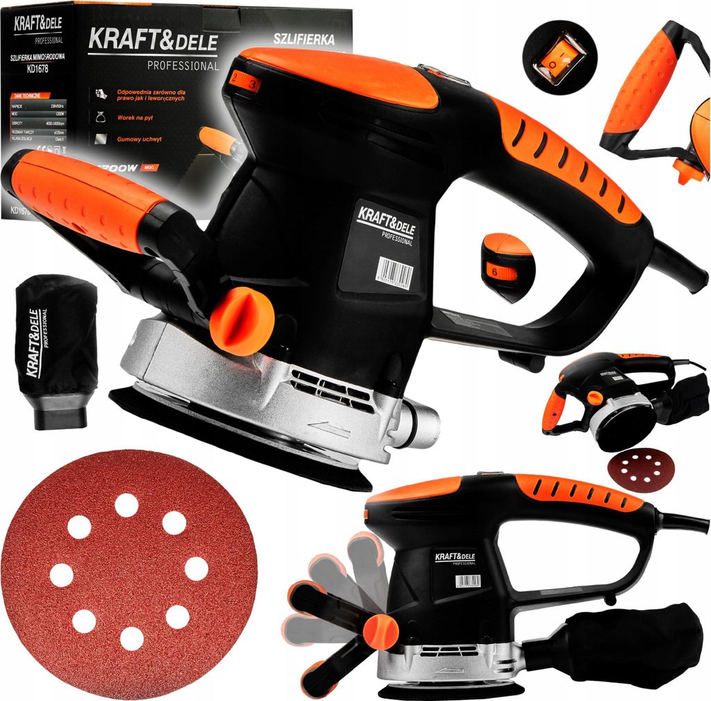 Szlifierka Mimośrodowa Sieciowa Kraft&Dele 1200 W 230 V Zdjęcie produktu 
