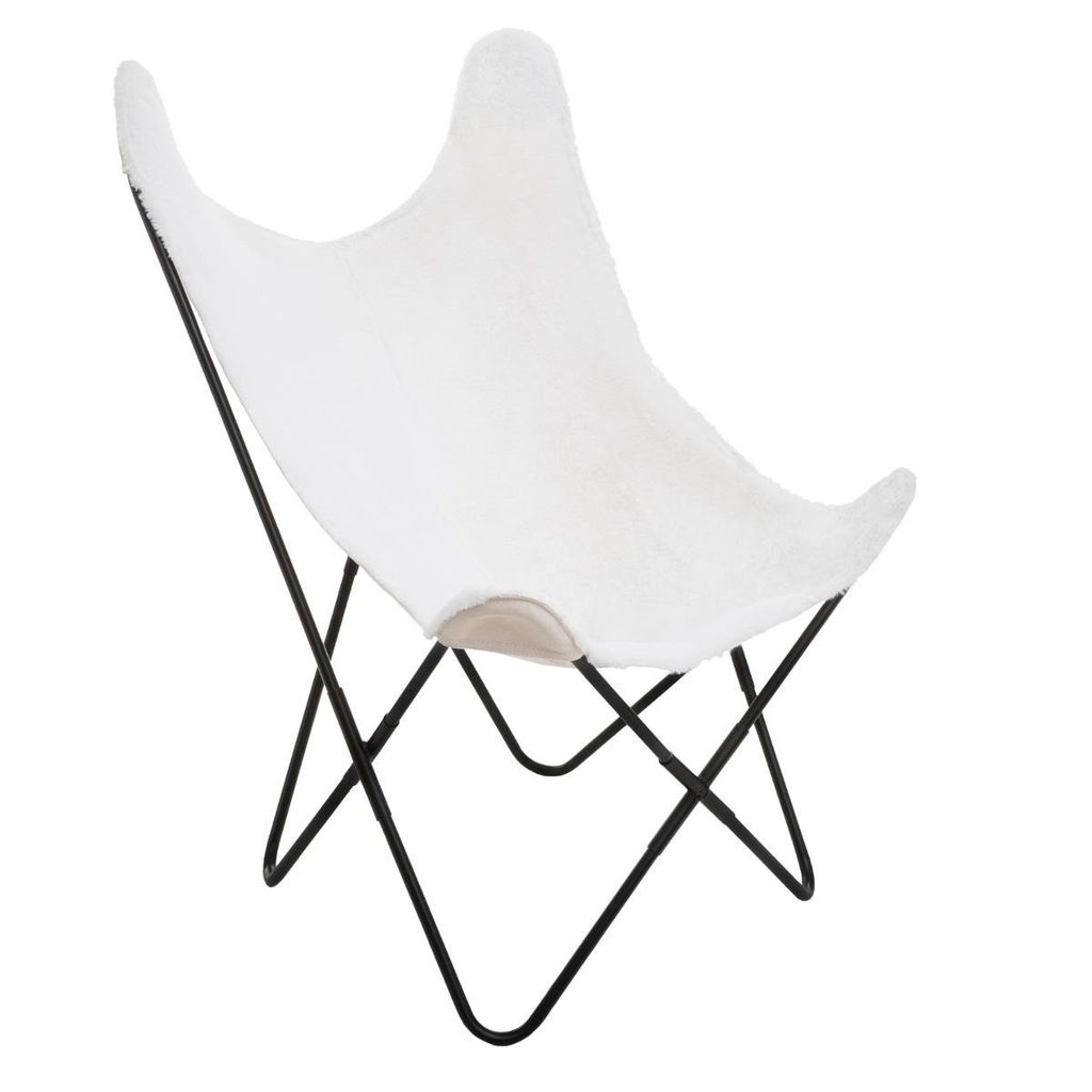 Weißer Sessel aus Kunstfell OSLO