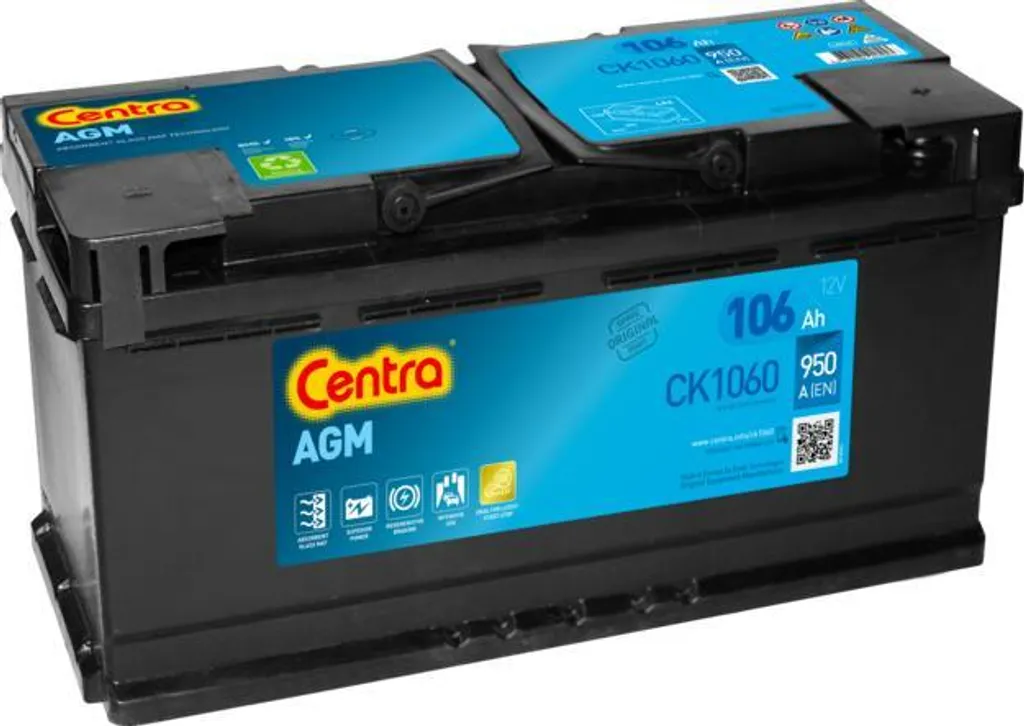 Batterie AGM pour BMW Série 5 et Mercedes Classe S Centra CK1060 106Ah