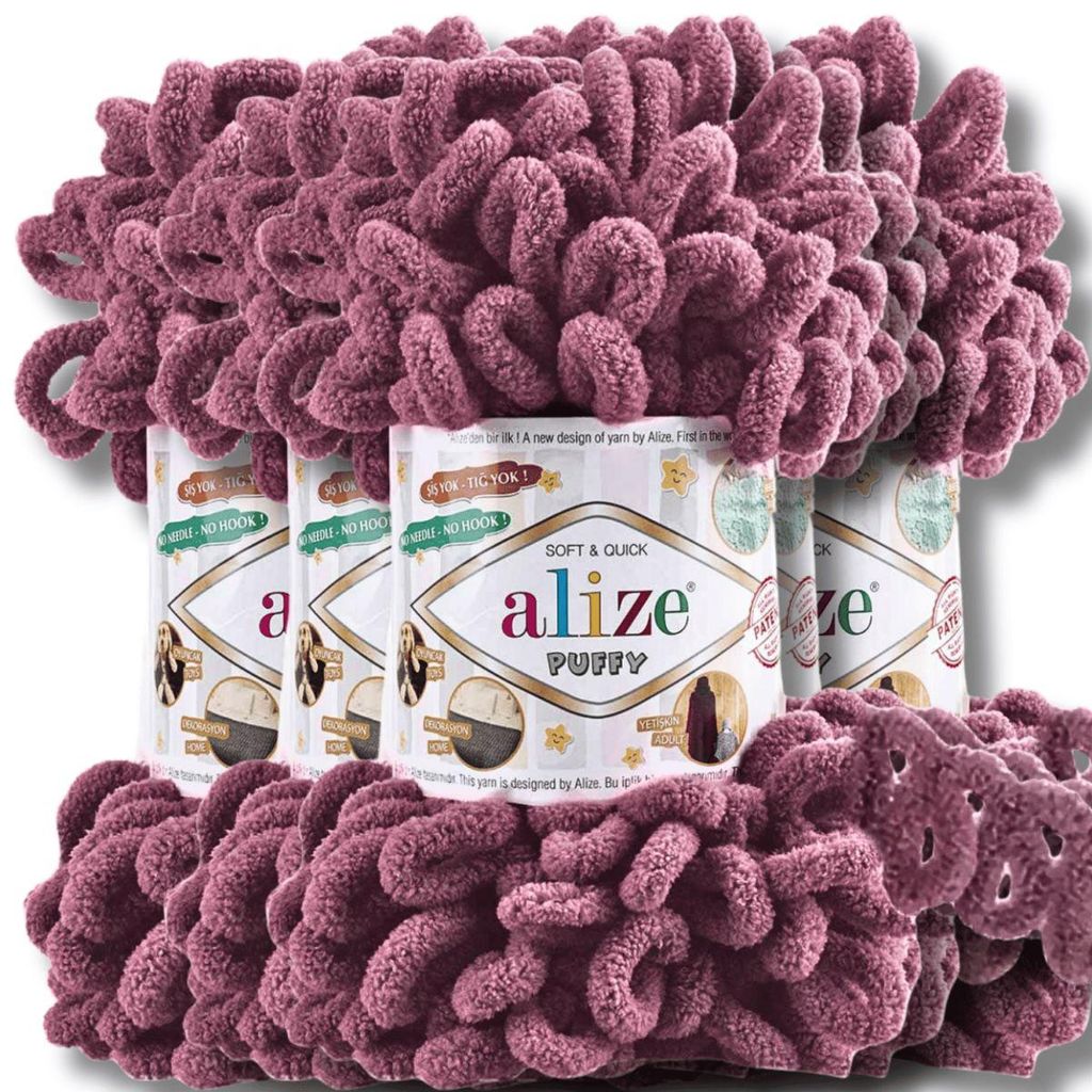 Alize 5 x 100 g Puffy Lana, tinta unita, uncinetto, lavoro Immagine del prodotto 