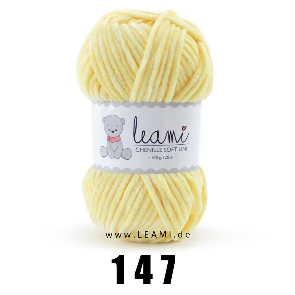 LEAMI Chenille Soft UNI 147 gelb