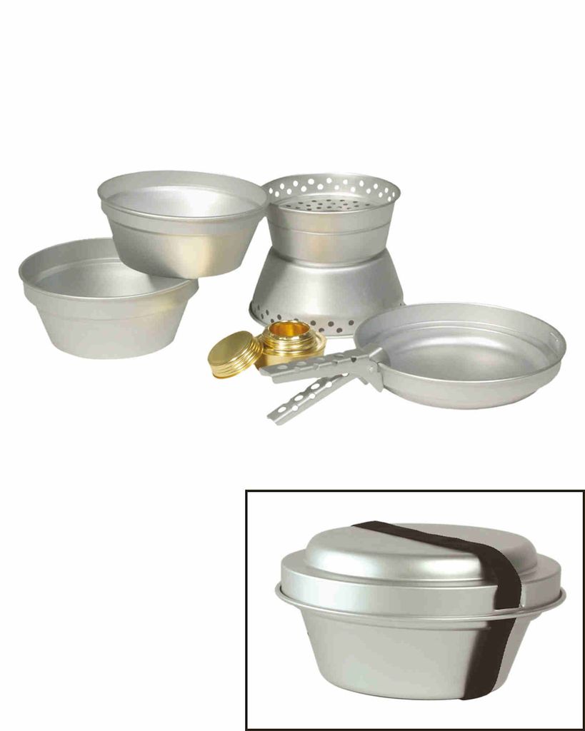 Mil-Tec 3tlg. Koch-Set Alu mit Kocher