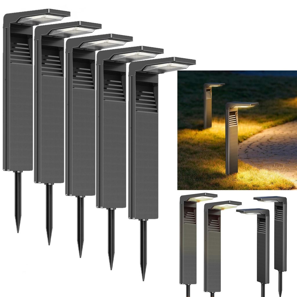 10 Stück LED Solarlampen für Außen Solarleuchten mit 2 Modi Hell, Warmweiß Solar Wegbeleuchtung IP64 Wasserdicht für Außen, Hinterhöfe, Gär...